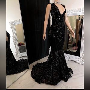 Black Sequin Prom Dress